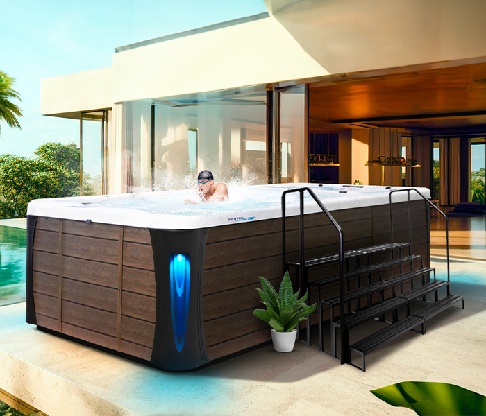 Calspas hot tub being used in a family setting - Compton