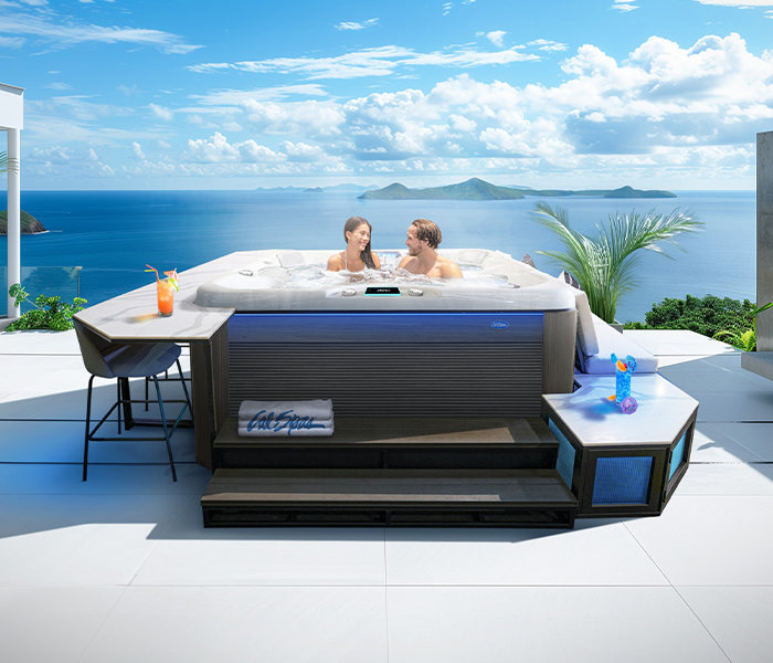 Calspas hot tub being used in a family setting - Compton